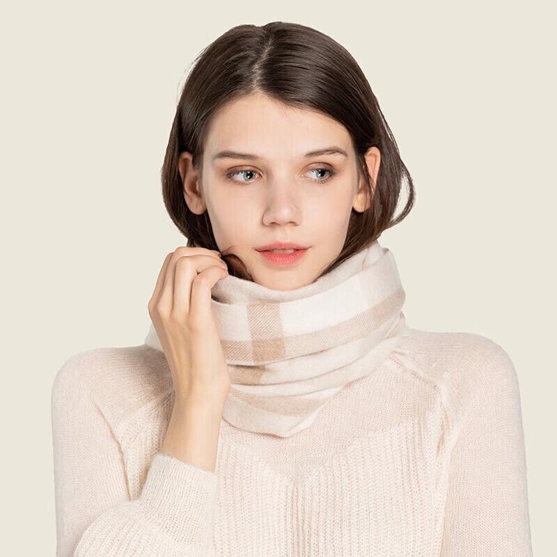 Женский двухсторонний клетчатый шарф Siggi из 100% кашемира 164*30CM