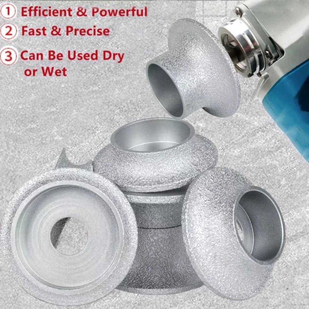 Arbor Hole Emery Grinding Wheel Round Shape Demi-bullnose Edge Wheel  Granite Trimming