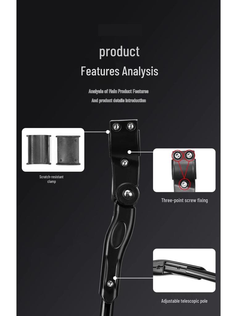 Adjustable Aluminum Alloy Bike Kickstand for Road and Mountain Bikes