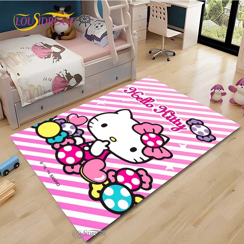 Hello Kitty kawaii Cartoon Anime Carpet for Living Room Bedroom Rug Kitchen Door Kids Un-slip Floor Mat Alfombra Birthday gift