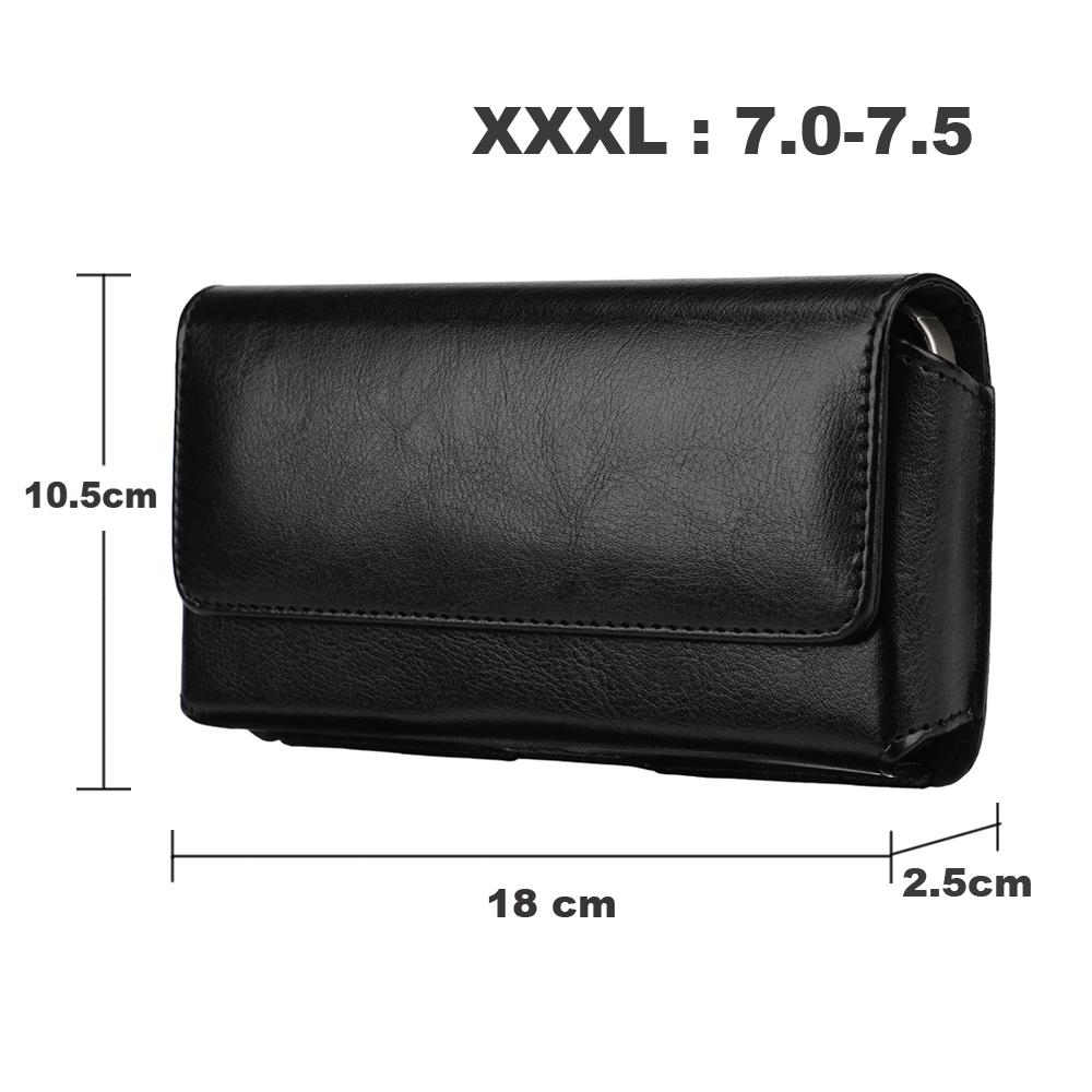 Universal Leather Mobile Phone Holster Belt Clip Case For iPhone 17 16 15 14 Pro Max Samsung Huawei Xiaomi Men Waist Bag Cover