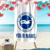 Custom Name Brighton Hove Albion 5 Print Beach Towel, Large Soft Quick Dry Towel for Beach Camping Swimming