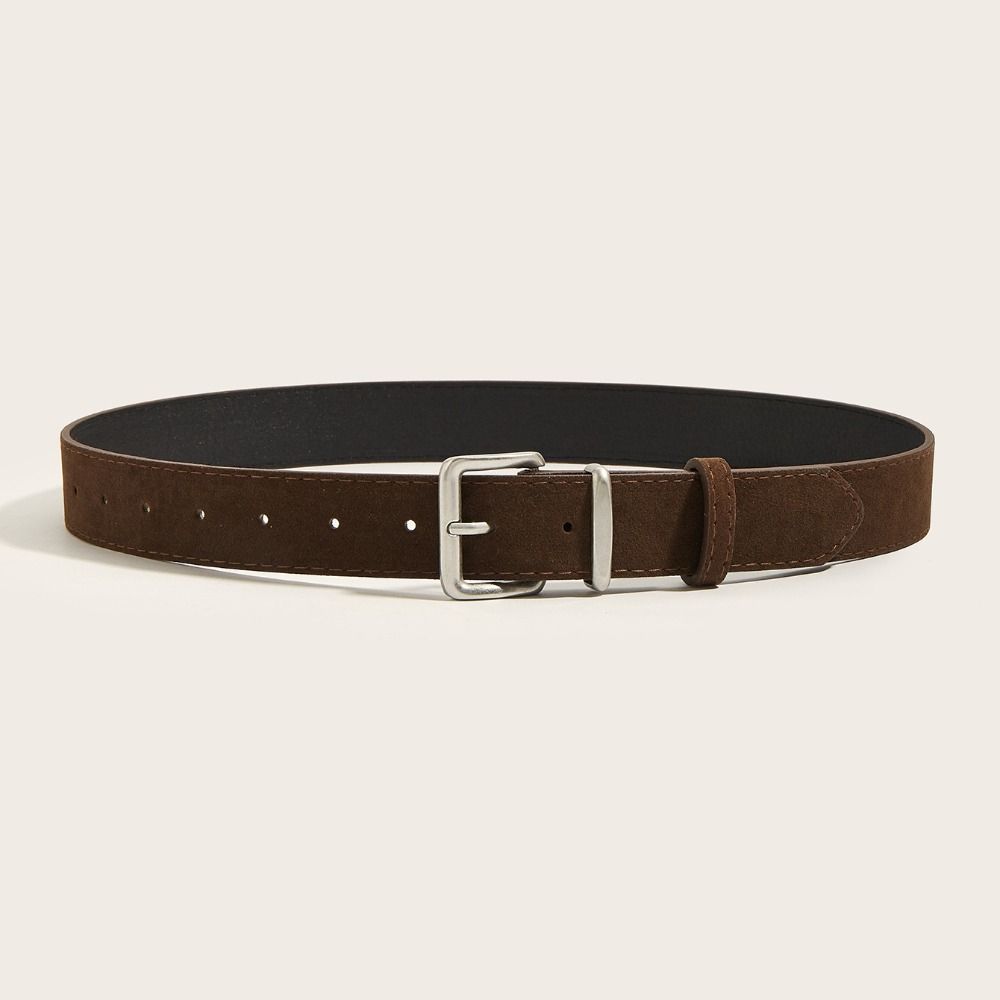 Trendy Pin Buckle Waistband Maillard Style Business Waist Strap Suede Leather Wide Belt Gifts