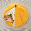 Cat Cave Bed Washable Warm With Removable Pad Pumpkin Enclosed Cat Bed With Door Drape For Calming Sleeping Winter Kitten Small