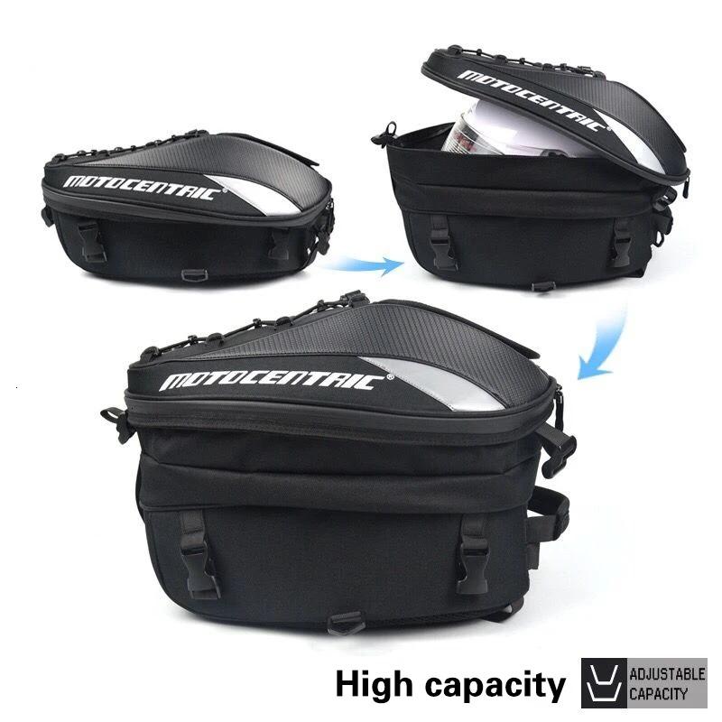 Multi-functional Motorcycle Tail Saddle Tank Bag Waterproof Motorcycle Rear Seat Helmet Bag High Capacity Rider Travel Backpack