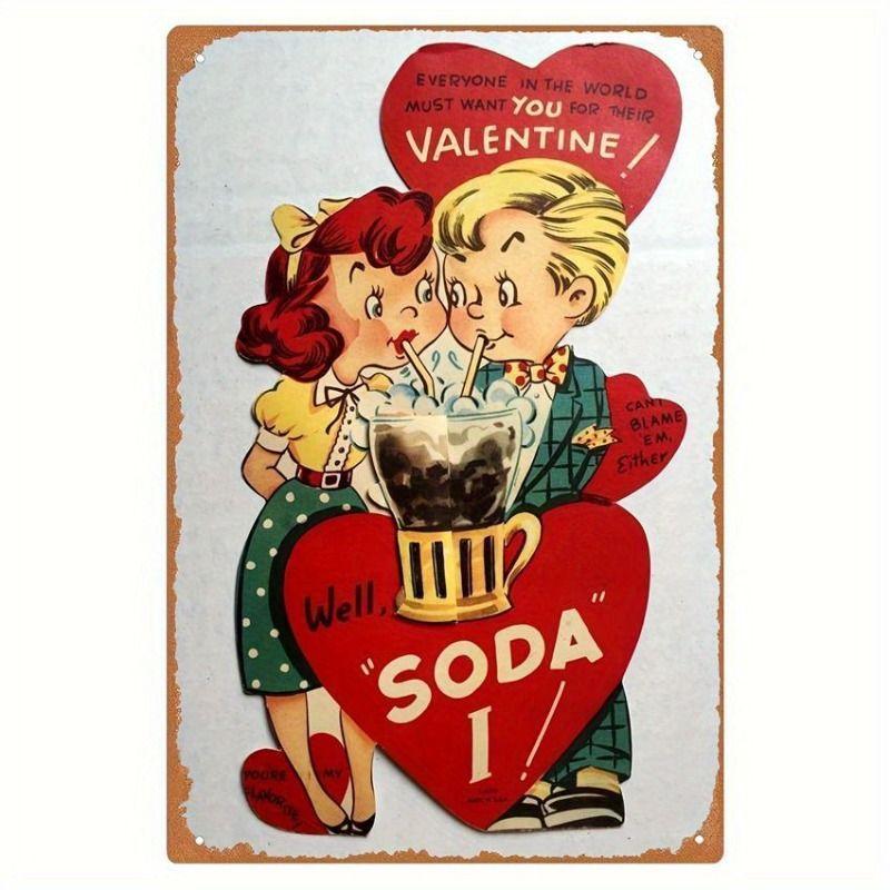 

Vintage Valentine s Day Metal Decorative Painting Gift for Couples Bedroom Living Room Cafe