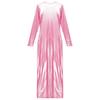Women's Sheer Metallic Maxi Dress - Long Sleeve Glossy See-Through Nightclub Dress with Fun Underwear (S-XXL)