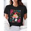 Cute Teacher Book Stack Graphic T-Shirt Women’s Crew Neck Short Sleeve Colorful Floral School Supplies Print Top
