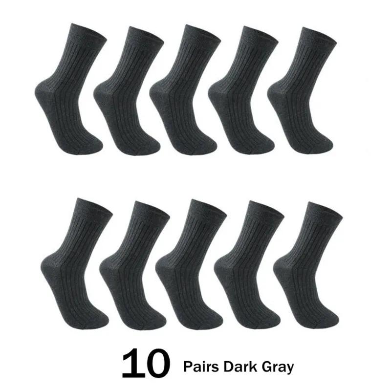 10 párů/sada Pánské ponožky Bavlna Dlouhé Business Vysoce kvalitní tlusté teplé ponožky na podzim Zima Pánské zateplené