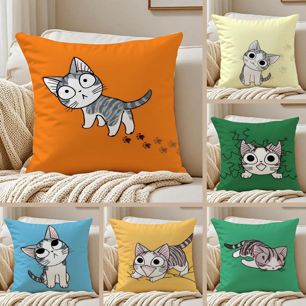 CChis Sweet Home Cushion Cover Silky Short Plush DoubleSided Printed Pillow Case for Sofa All Seasons Home Decor Gift