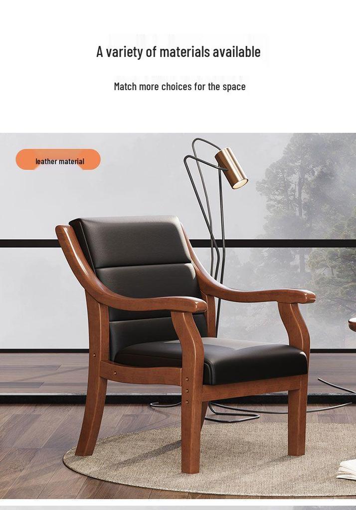 Retro Comfortable Chinese Solid Wood Armchair with Linen Fabric and Native Sponge Cushion.