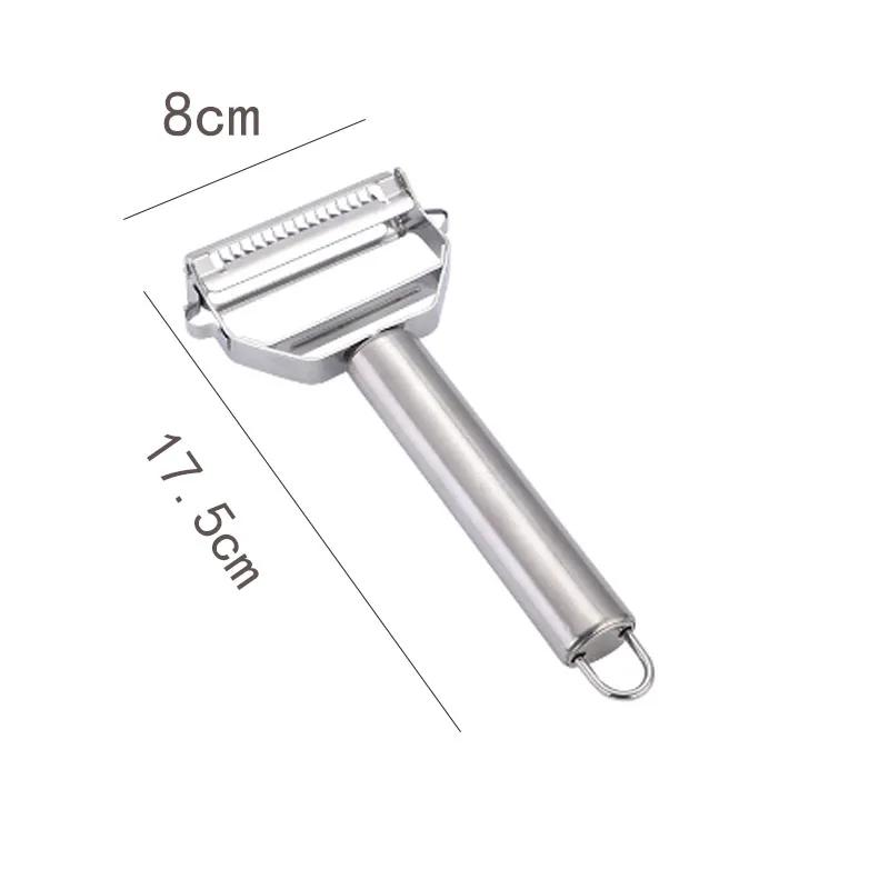 

Овощечистка из нержавеющей стали Кухонный гаджет Очистка фруктов и овощей ломтиками Односторонний нож Два в одном Многофункциональный