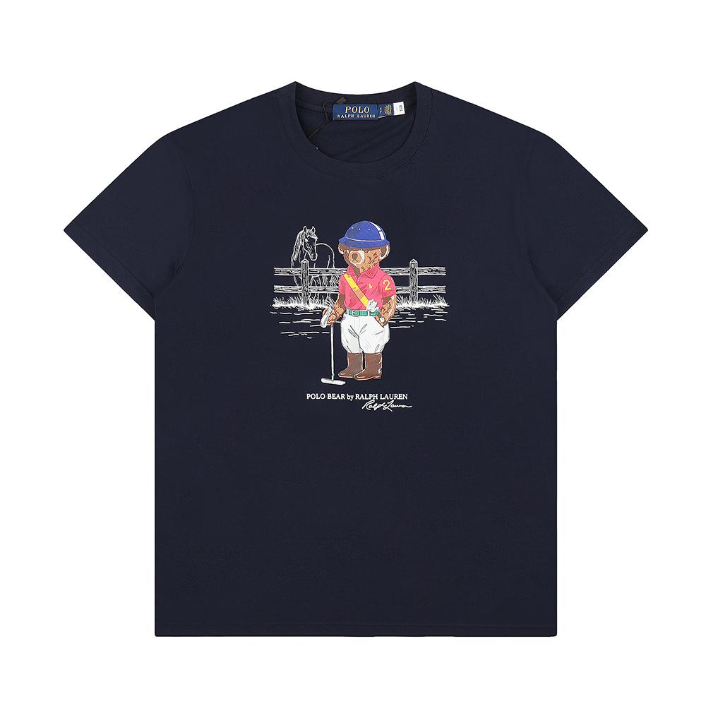 T-shirt Ralph Lauren Estiva da Uomo e Donna 100% Cotone con Orso Polo e Stampa Orso Jockey & Firma