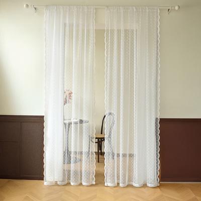 Yousheng Wavy Lace Curtain Long Privacy Protection Curtain Room Divider Breathable Mesh Curtain for Living Room Hotel Restaurant