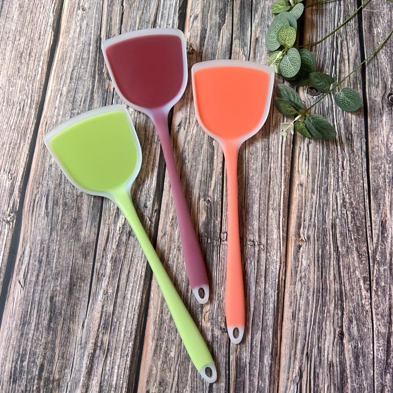 3pcs New Translucent Color Food Grade Silicone Kitchen Cooking Tools Kitchen Spatula Scoop Soup Spoon High Temperature Resistant Kitchen Tools