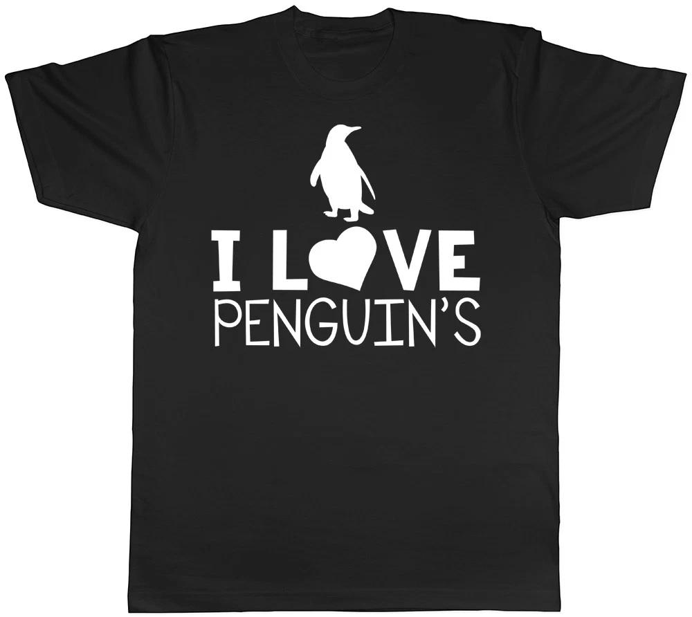 I Love Penguins Mens Tee T-Shirt L