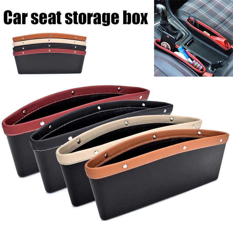 

Car Seat Slit Gap Storage Box PU Leather Pocket Auto Interior Goods Organizer Useful Seats Bag Space Saver Car
