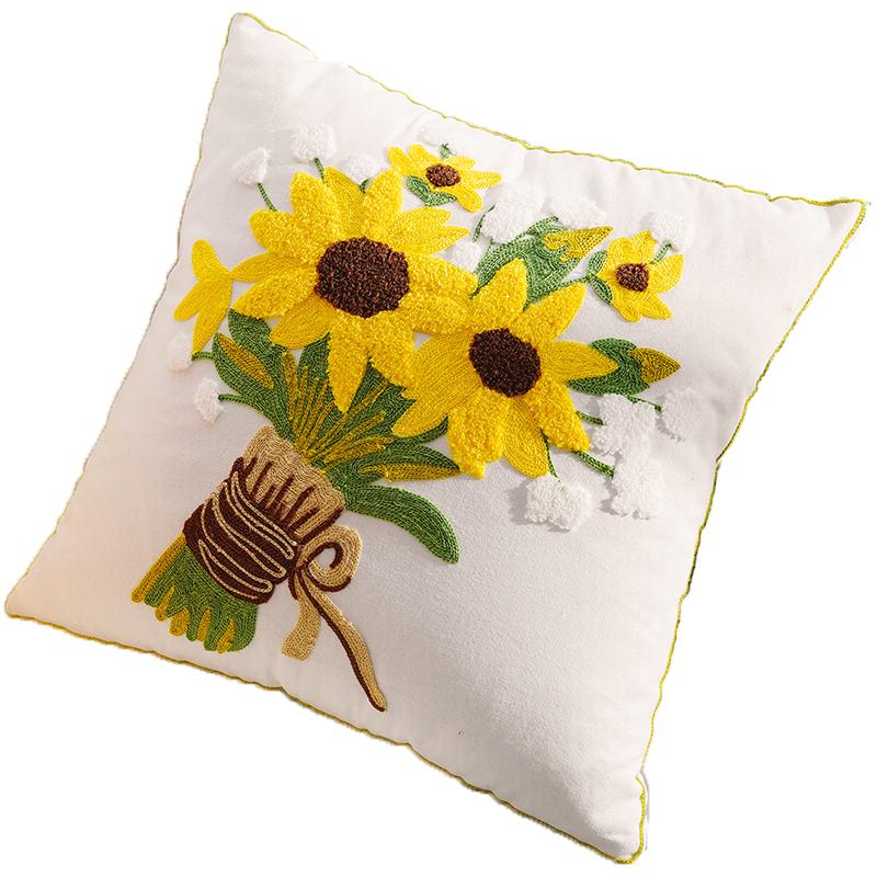 Covers Soft Plush Pumpkin Bohemian Green Knitted Pillow Covers with Tassels Floral Embroidery Cushion Pillow Home Decor Pillows