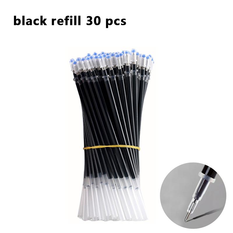 Ensemble de Stylos Gel 0,5 mm Noir Bleu Rouge Recharges Stylos à Bille Pointe Ogive Fournitures Scolaires et de Bureau Papeterie Accessoires Kawaii