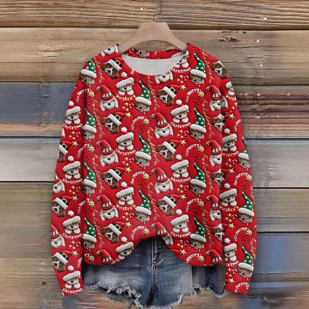 Women'S Christmas Sweater Cute Fun Christmas Sweater Fall And Winter Long Sleeve Knitted Sweater
