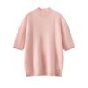 Women's Pure Cashmere Short Sleeve Half High Neck Knit Pullover