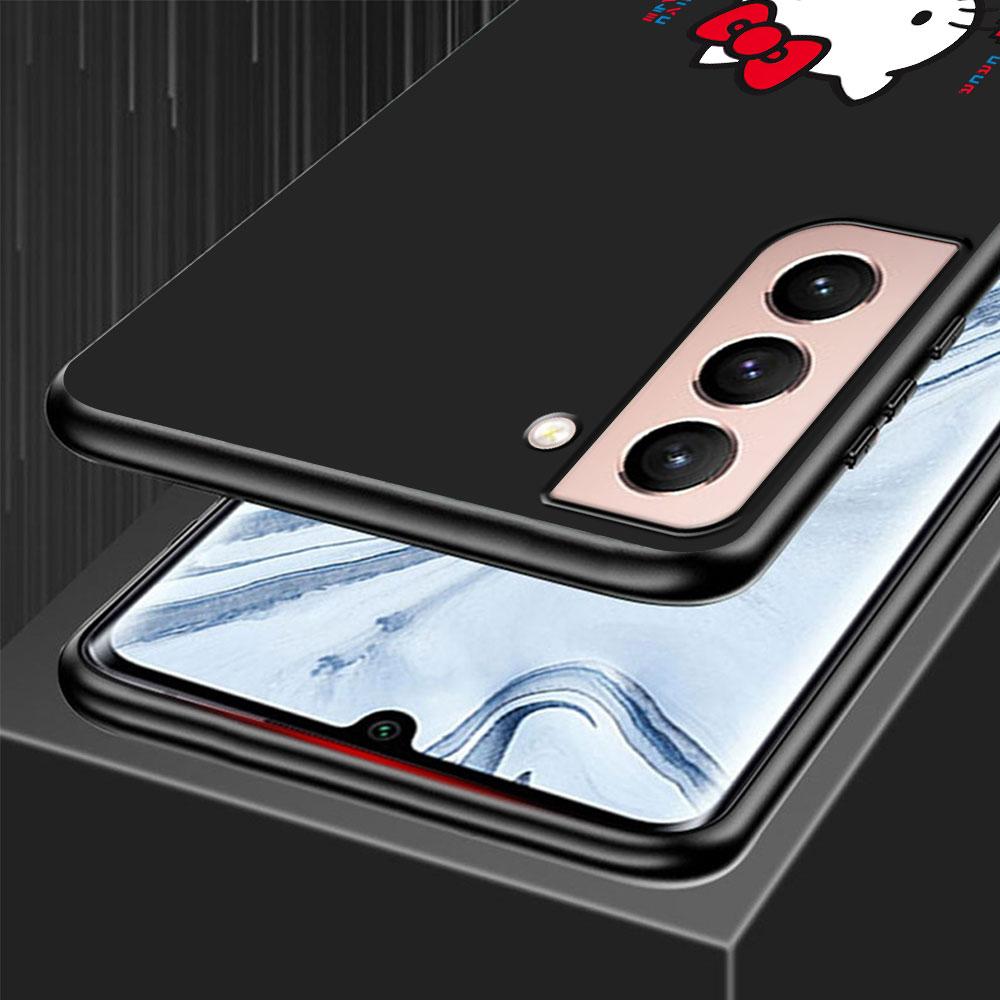 Hello Kitty Cartoon Case for Samsung Galaxy S23 S10e S10 S21 FE S22 S9 S24 Ultra S20 Plus Soft Black TPU Phone Cover Bumper