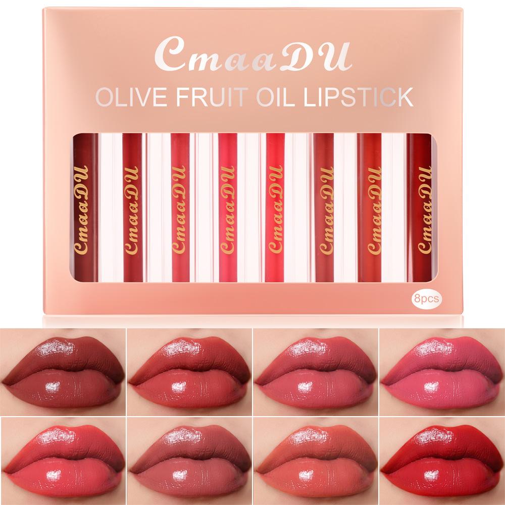 CmaaDu 8 -filled Olive Cream Brighter Lip Gloss