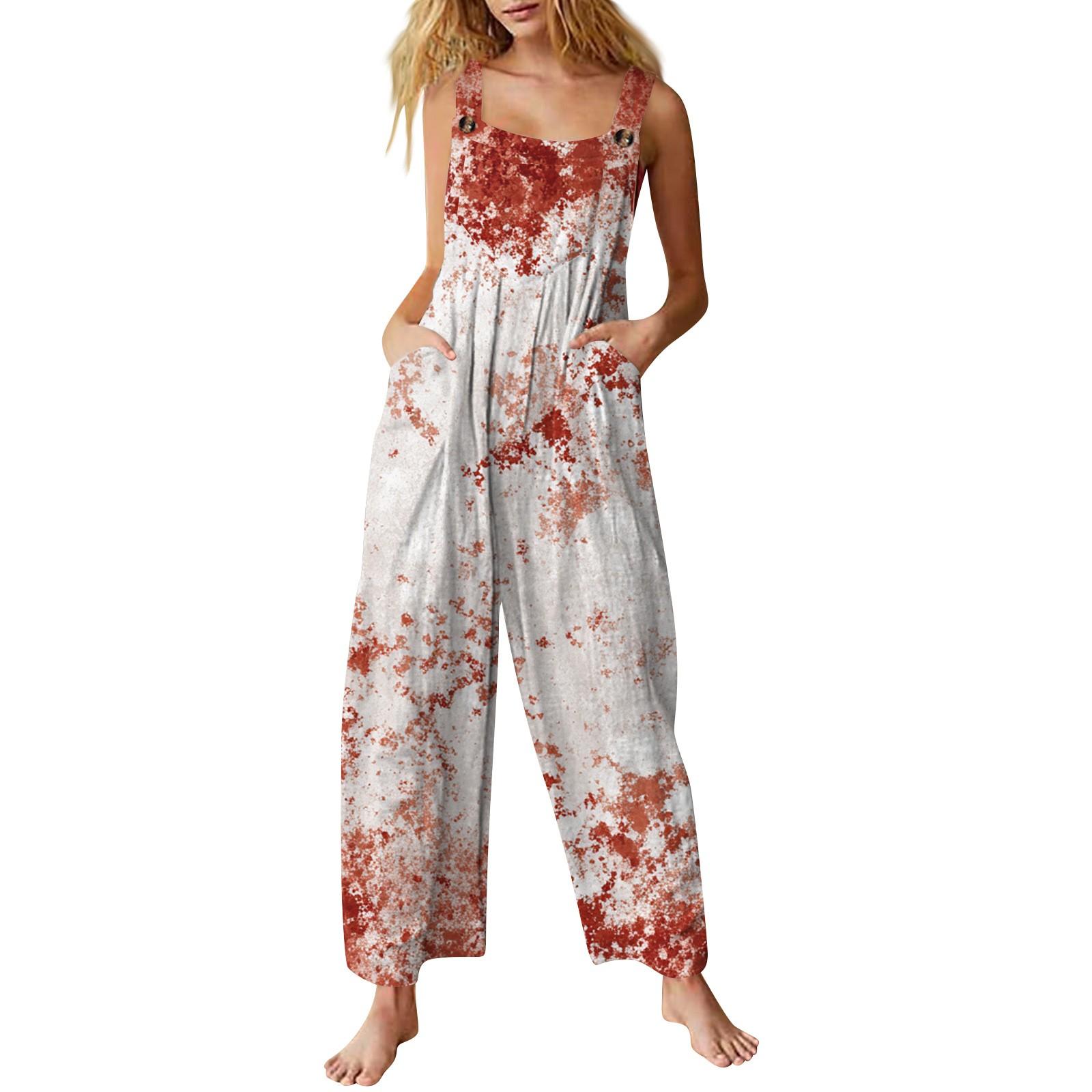 

Жіночий комбінезон Повсякденний вільний комбінезон з принтом L винний