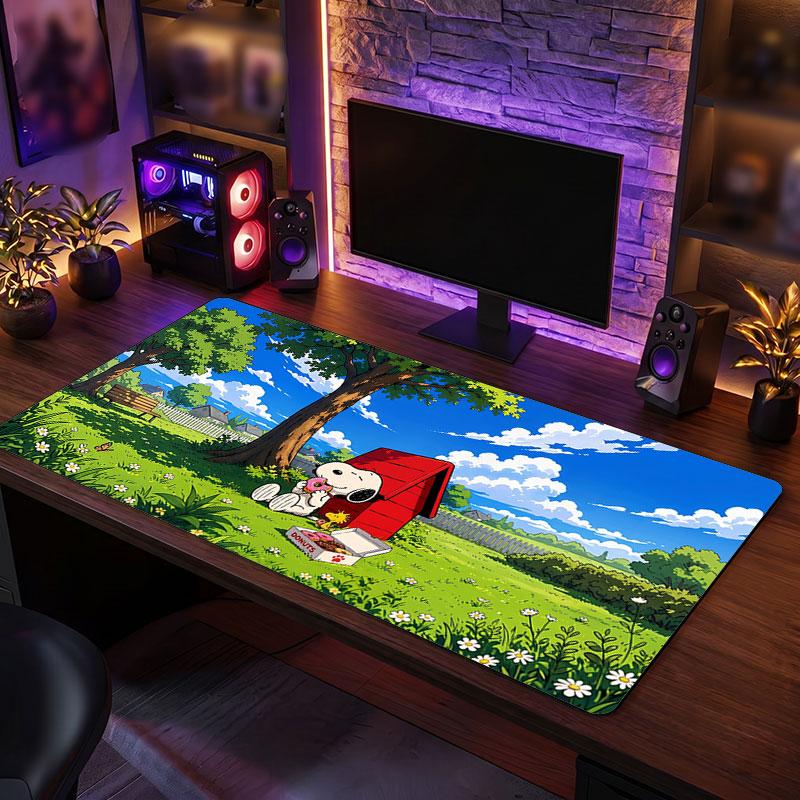 Big Mouse PadSnoopy Peanuts Extended Soft Desk Mat Gaming Office Computer Table Decor Mat