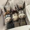 Multifunctional Plush Cushion Cover Features Fun Donkey Pattern Ideal for Sofa Bed Decoration