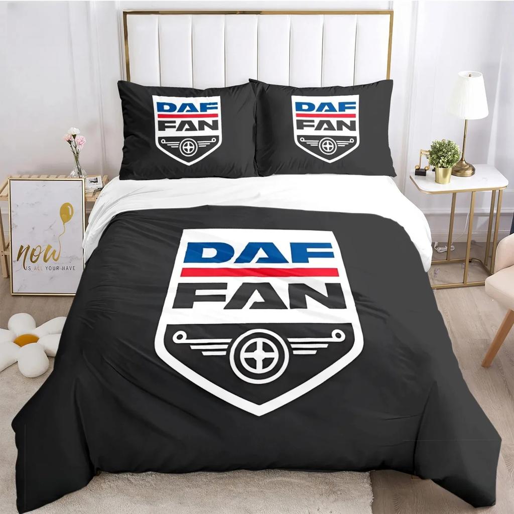 Federa Piumone con Logo Camion DAF alla Moda Set Biancheria da Letto Coperta Morbida e Federe per Ragazzi Singolo_Matrimoniale_Queen_King