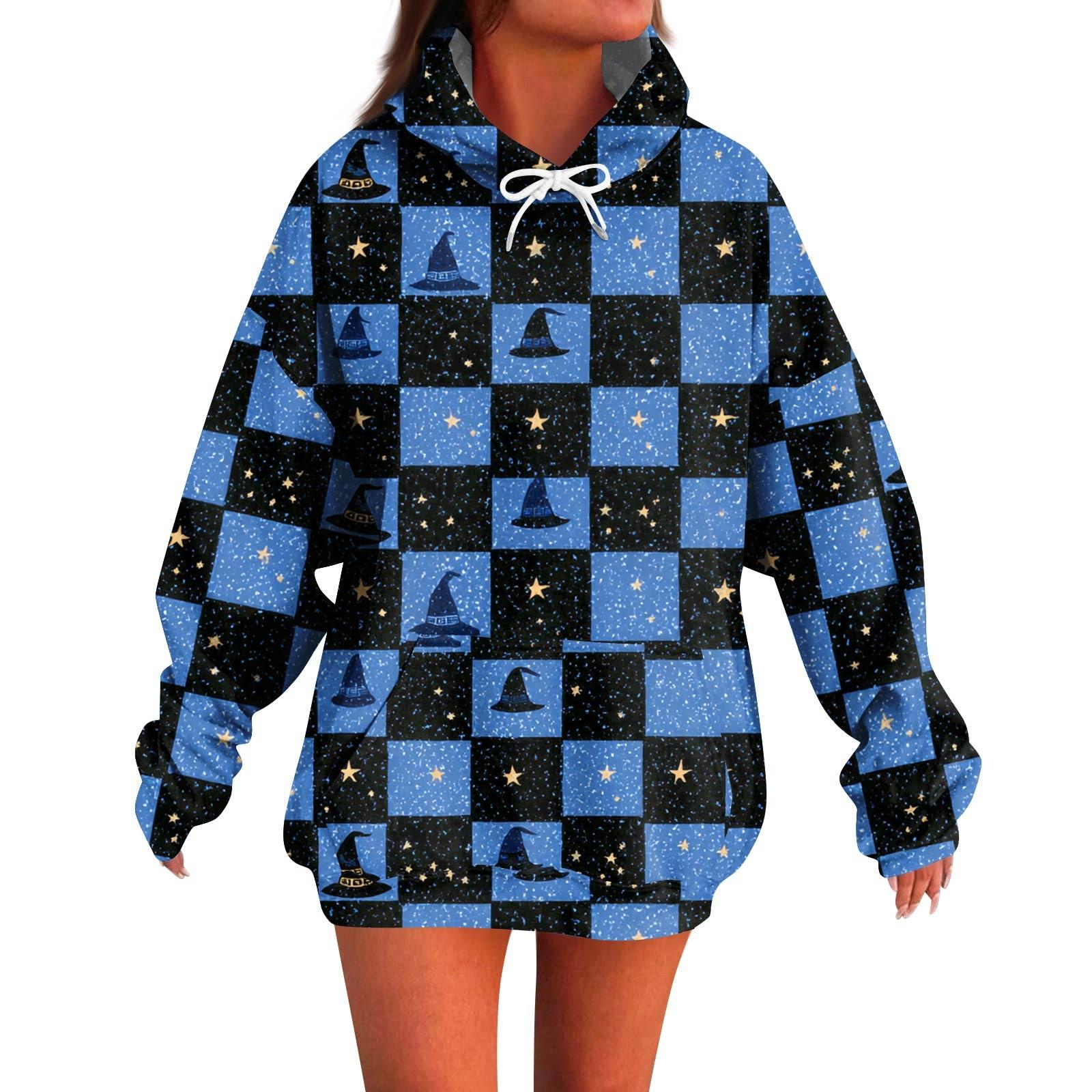 

Женское модное повседневное худи с длинным рукавом и принтом на Хэллоуин L