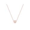 Solitaire Round Heart Necklace (Rose Gold)