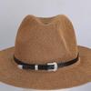 Retro European & American Straw Hat with Leather Buckle and Creative Hatband Decoration
