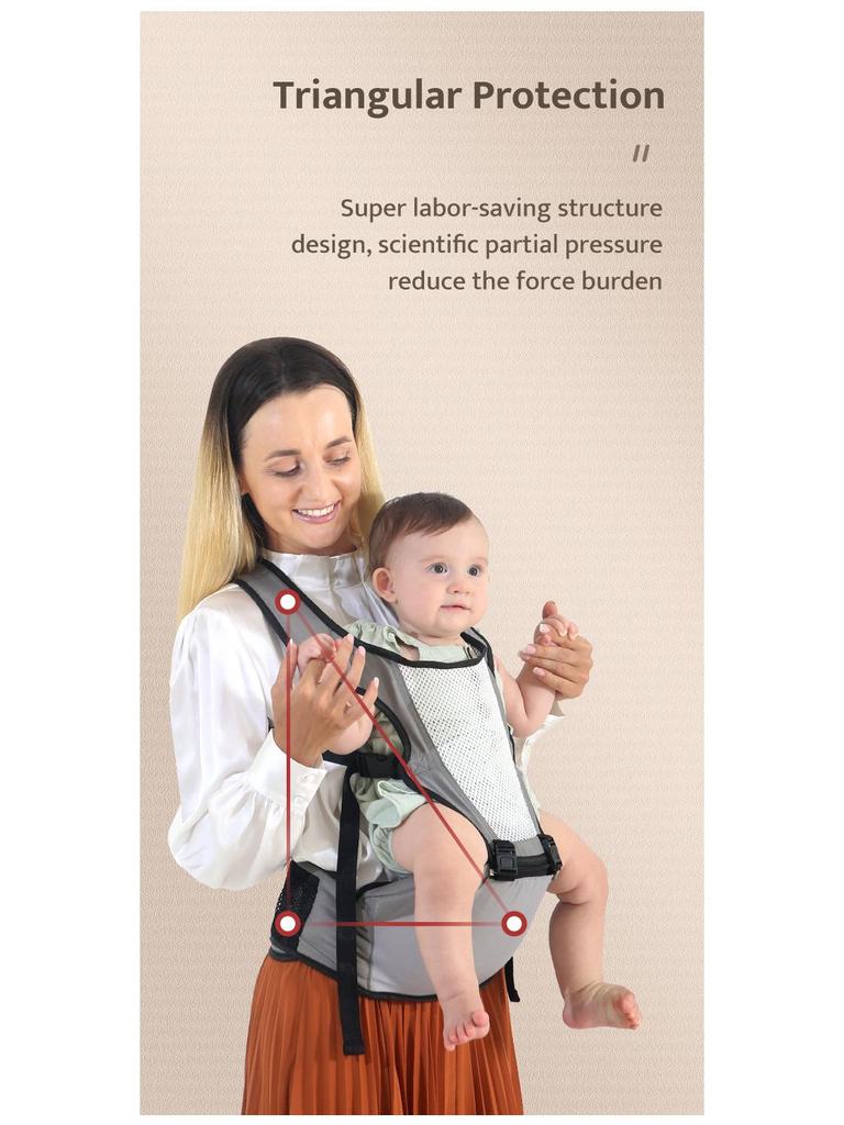 CPC Certified Multifunctional Baby Waist Stool and Child Carrier for Front and Back Carrying