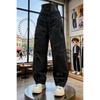 Black American scimitar pants men's thin ruffian handsome high-end casual overalls loose straight sports trousers