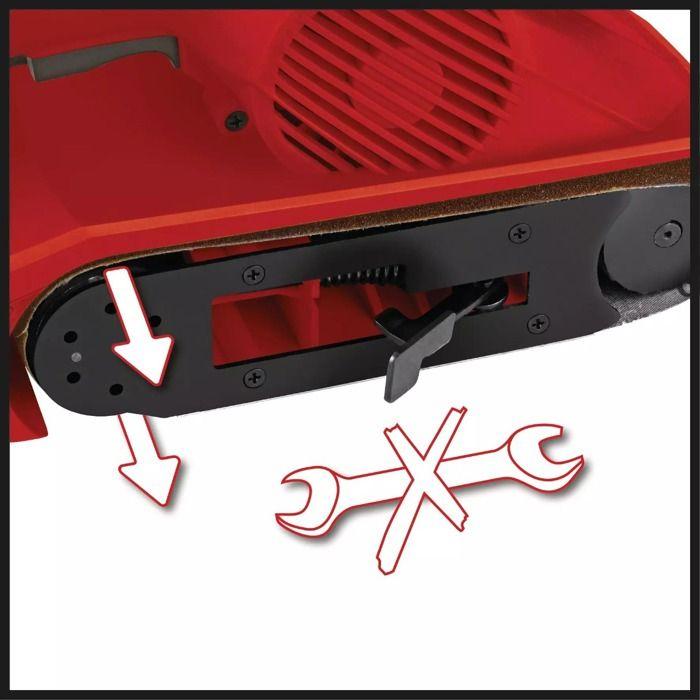 Einhell ponceuse à bande tc-bs 8038 (800w, 230v, système d'aspiration et sac à poussière)