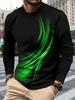 Casual Essential: Long Sleeve T-shirt with Cool Neon Print, Stylish & Comfortable