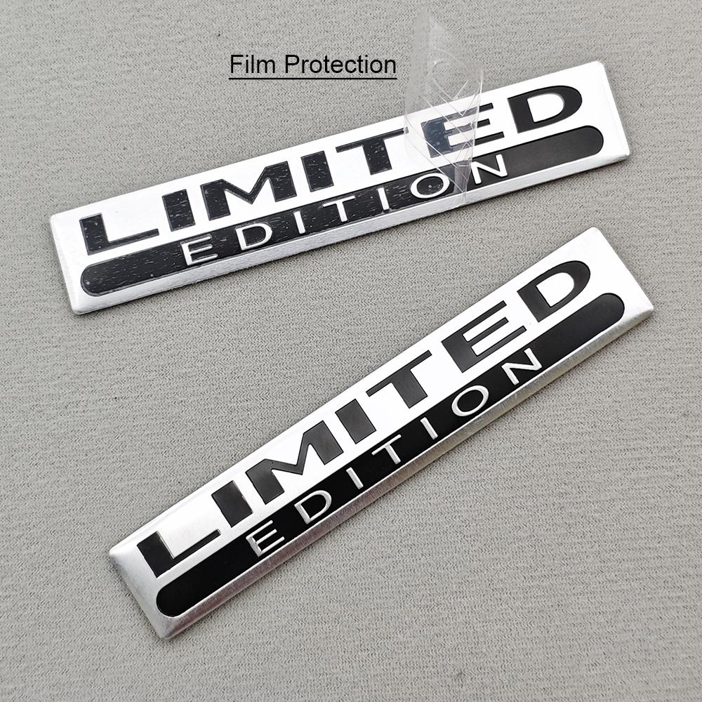 2PCS Metal Aluminium LIMITED EDITION Logo Emblem 3D Chorme Silver Black Red Car Sticker Fender Trunk Badge Decal Car Accessories