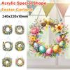 2025Acrylic Special Shape Easter Egg Wreath 5D DIY Diamond Painting Dots Pendant Rhinestone Diamond Art Pendants for Wall Window