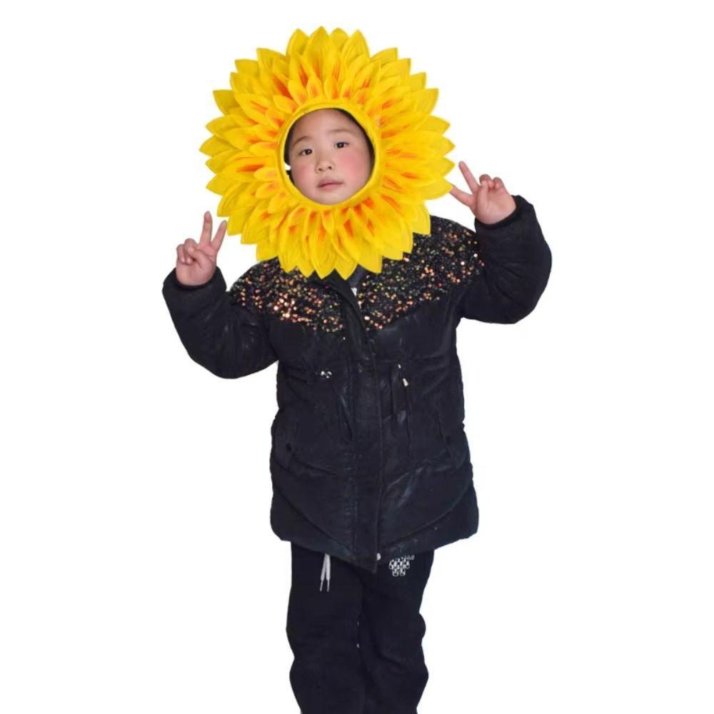 Yellow Party Sunflower Hat Funny Sunflower Hat Headpiece Cute Sunflower Headgear  Music Festival