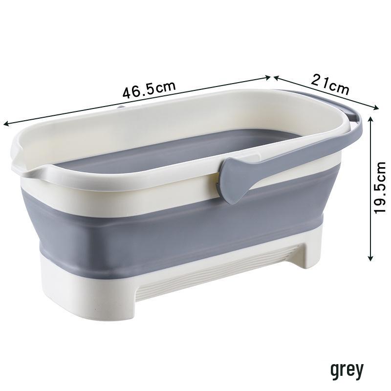 Portable Rectangular Folding Mop Bucket - Large, Thickened, Multi-functional Plastic for Car Wash & Mopping