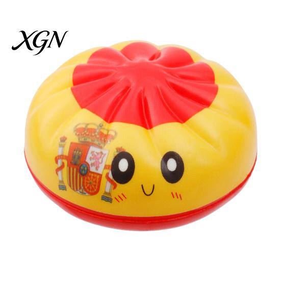 Soft Dumpling Toy 1/6Pcs Cartoon Stress Relief Anti-anxiety Flag Pattern Steamed Bun Squeeze Fidget Hand Relaxation Decompression Gadget Tool