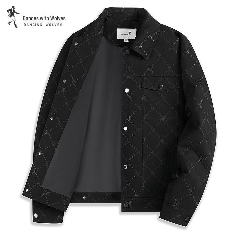 

With Wolves Dance Retro Monogram Men s Workwear Jacket 180