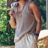Men Summer Vest Sleeveless Solid Color Simple Style Knitted U Neck Sports Soft Pullover Men Tank Top Men Clothes