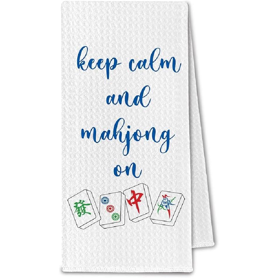 Mahjong Gifts for Women, Mah Jong Hand Dish Towels for Kitchen & Bathroom, Mahjong Accessories and Gifts Ideas for Mah Jong Lovers, 16x24 Inch