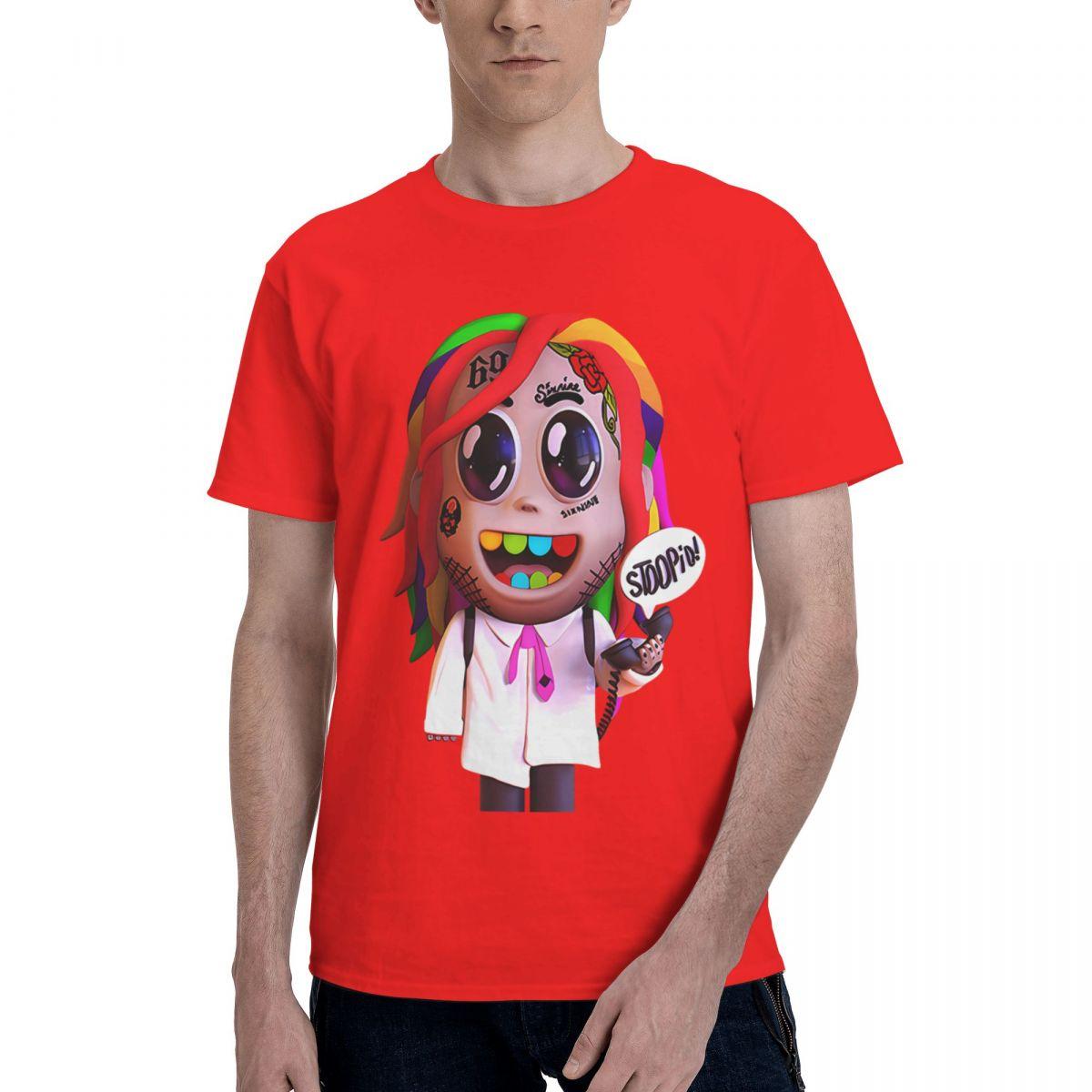 6ix9ine Gooba Hip Hop 100 Cotton Casual Breathable Confortable Summer Mens Clothing Brands Mens Shirt S