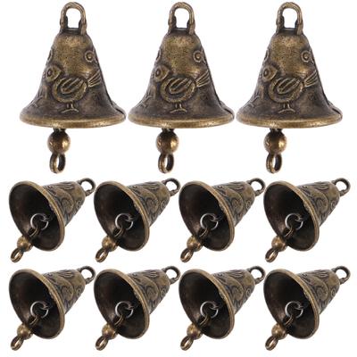 11Pcs Bell Pendant for Crafts Metal Vintage Bell Wind Chime Feng Shui Charm Decoration DIY Lucky Gift Home Garden Outdoor Decor