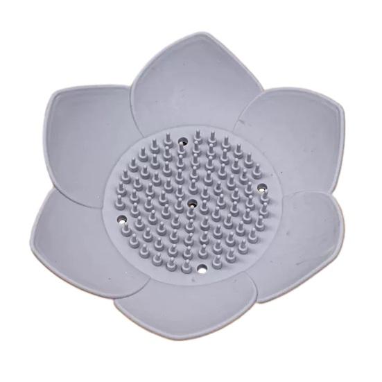 Silicone Soap Dish Lotus Shape Soap Holder with Drainage Holes Non-Slip Soap Holder