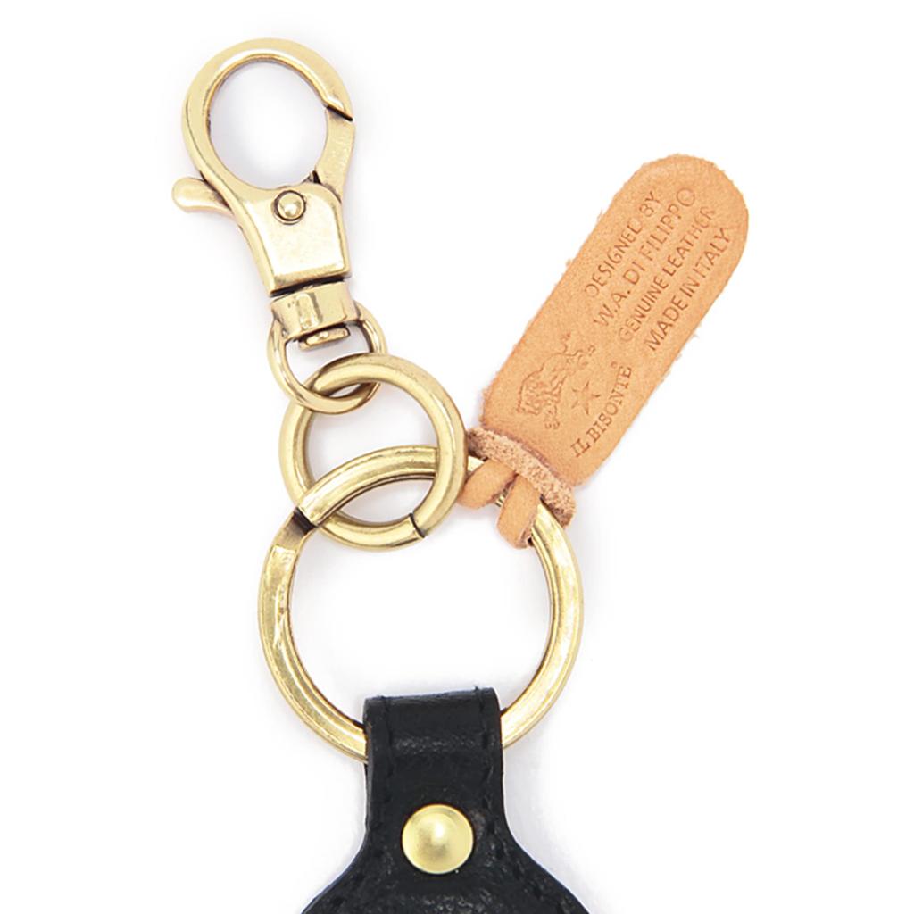 Shoehorn Shoehorn Keychain Leather Genuine Leather Cowhide Unisex Tarnished Brown Brown [IL BISONTE] Women's Men's